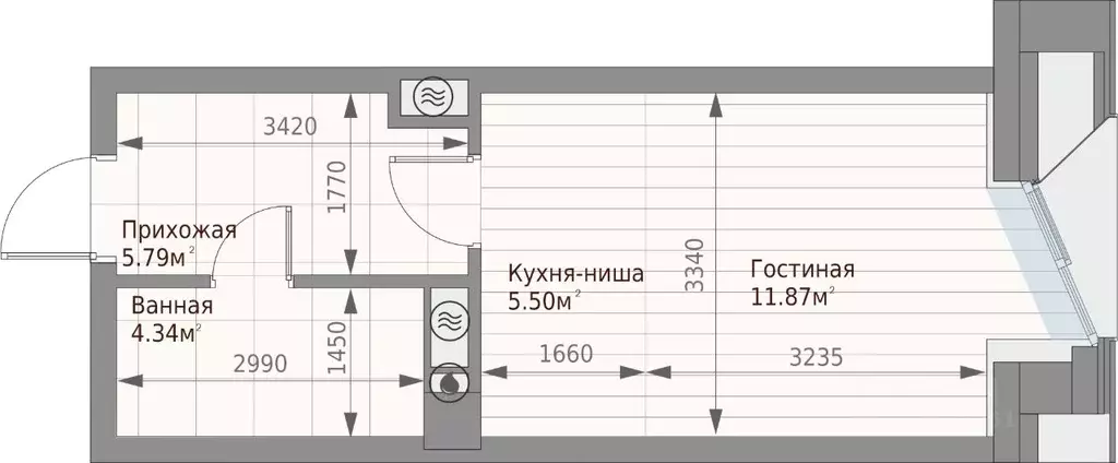 Студия Татарстан, Казань ул. Качалова (27.5 м) - Фото 0