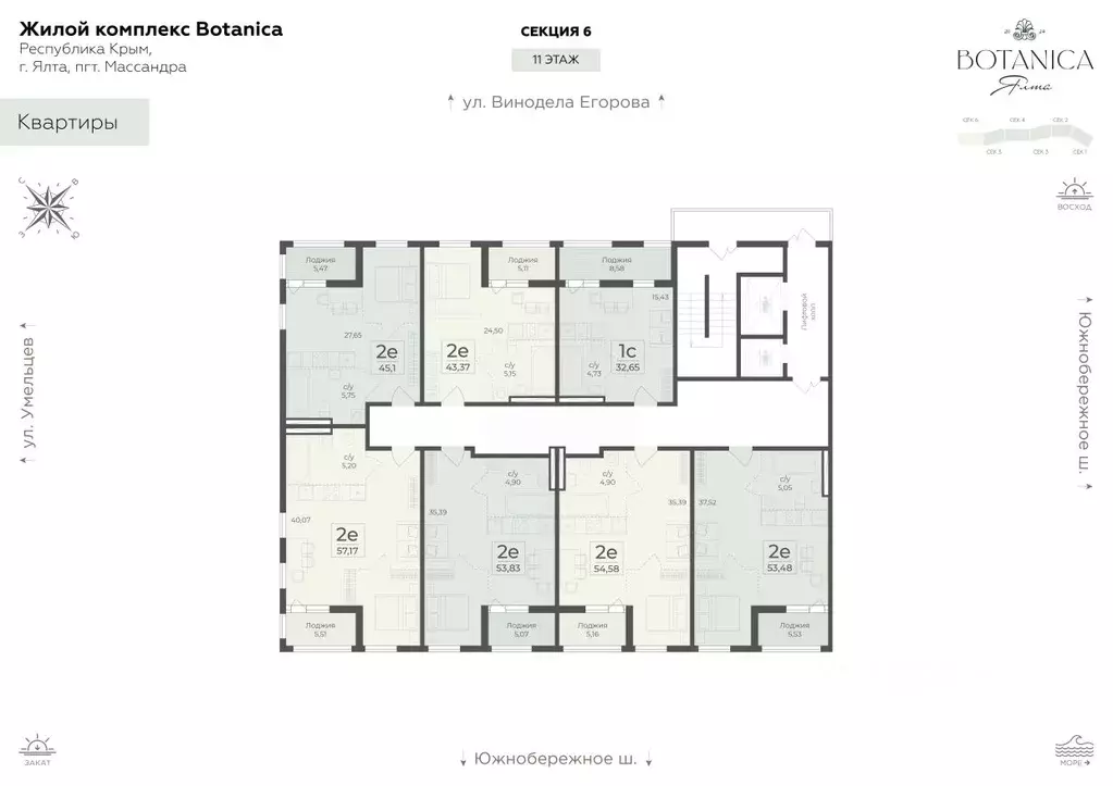 2-к кв. Крым, Ялта муниципальный округ, Массандра пгт Ботаника жилой ... - Фото 2