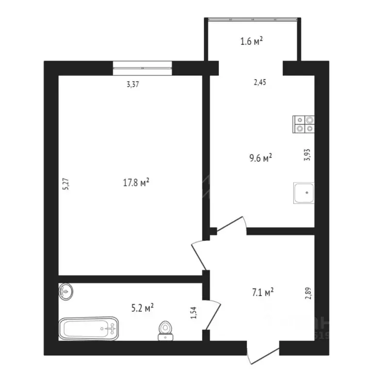 1-к кв. Тюменская область, Тюмень ул. Московский Тракт, 87 (41.0 м) - Фото 1