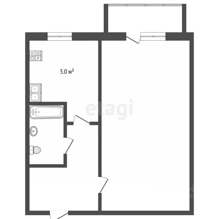 1-к кв. Тюменская область, Тюменский район, Винзили рп Заводская ул., ... - Фото 1