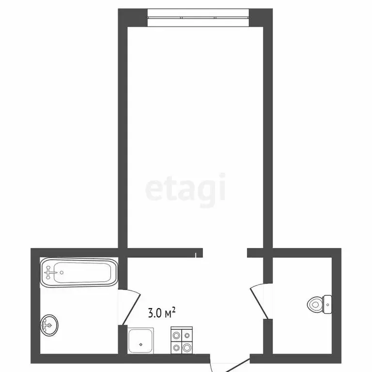 1к в -комнатной квартире (16.7 м) - Фото 1