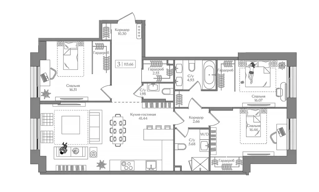 Продаётся 3-к квартира, 113.66 м - Фото 0