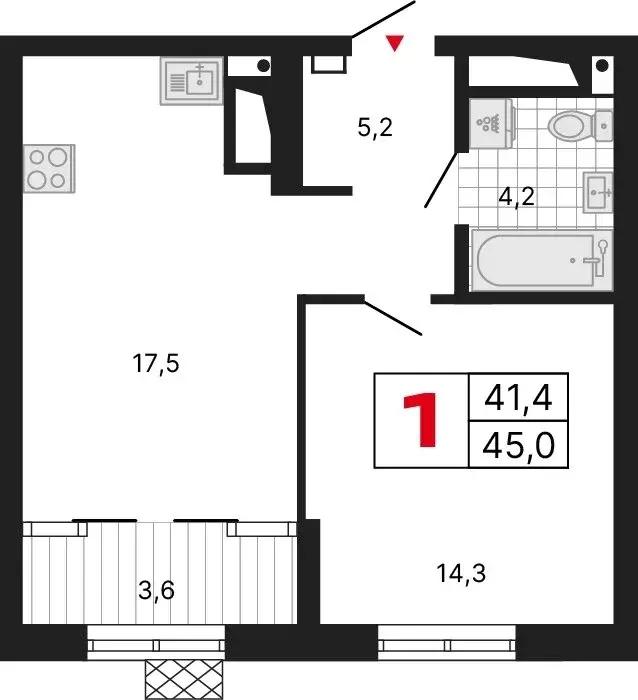 1-комнатная квартира: Екатеринбург, улица Шаумяна, 11 (45.04 м) - Фото 1