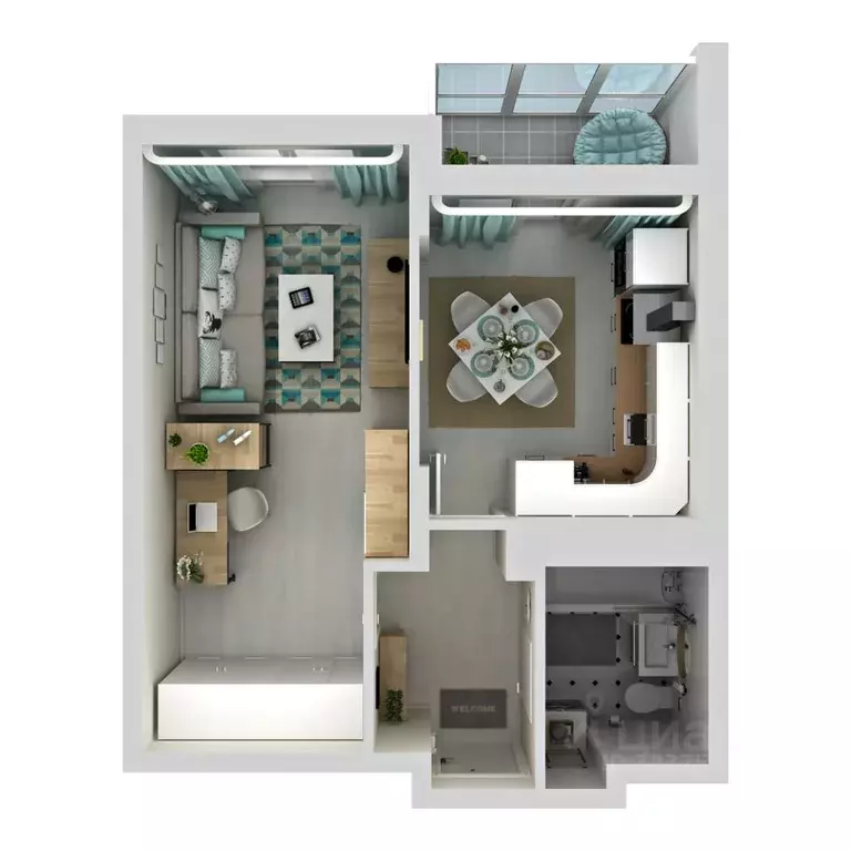 1-к кв. Липецкая область, Липецк Минская ул., 6Б (38.8 м) - Фото 1