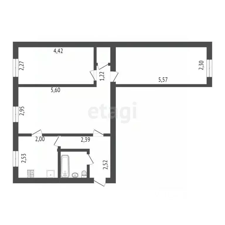 3-к кв. Вологодская область, Вологда Мишкольцская ул., 11 (54.8 м) - Фото 1