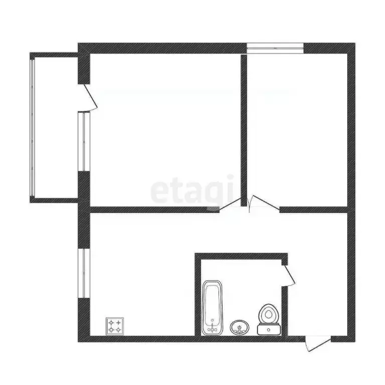 1-к кв. Воронежская область, Воронеж ул. Домостроителей, 16 (30.3 м) - Фото 2