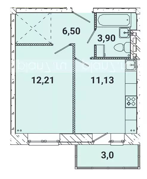 1-комнатная квартира: Дзержинск, микрорайон Современник, 27 (36.74 м) - Фото 1
