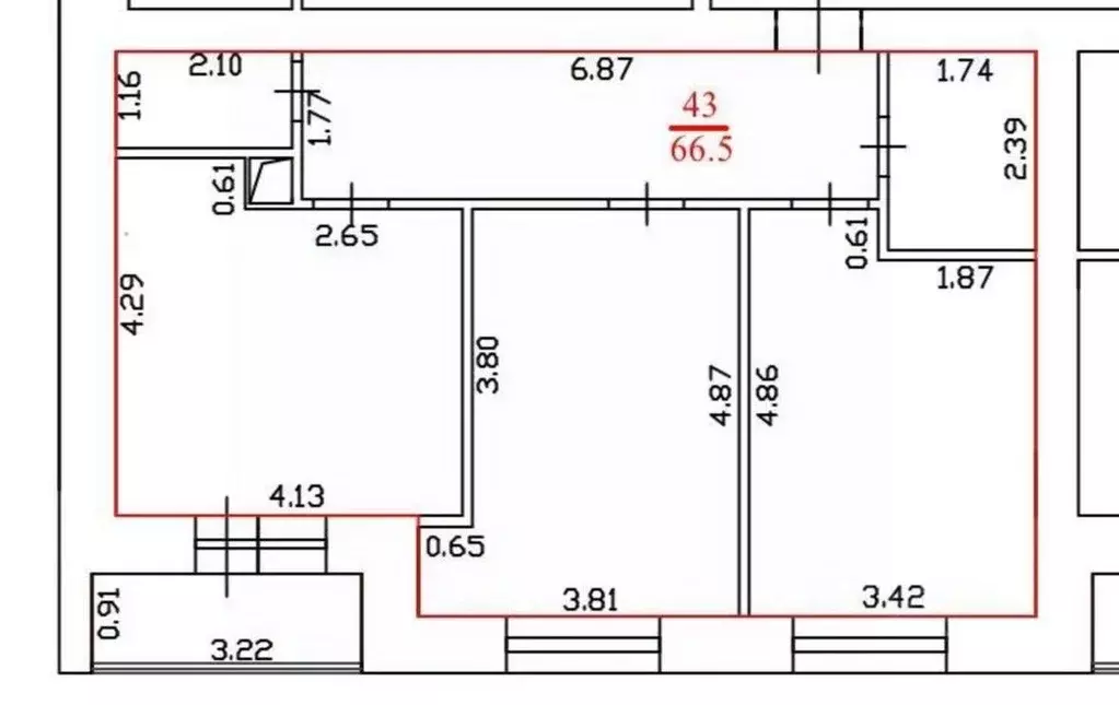 2-к кв. Тверская область, Тверь ул. Жореса, 25 (69.7 м) - Фото 2