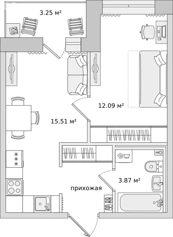 1-комнатная квартира: Мурино, улица Шоссе в Лаврики, 72к2 (35.7 м) - Фото 0