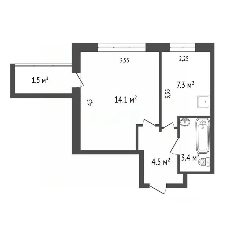 1-к кв. Красноярский край, Красноярск ул. Карла Маркса, 155 (30.8 м) - Фото 1