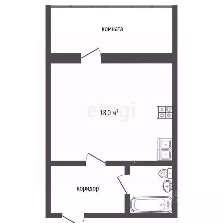Студия Краснодарский край, Краснодар ул. Имени Симиренко, 71к1 (26.1 ... - Фото 1