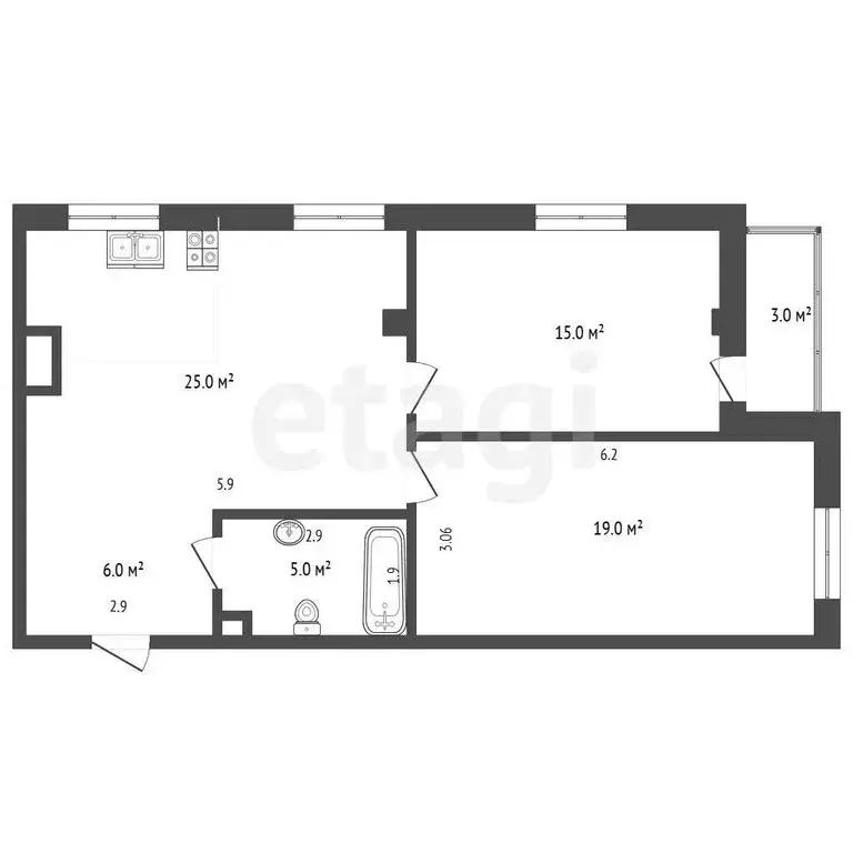 1-комнатная квартира: Симферополь, улица Батурина, 13Ж (75 м) - Фото 1