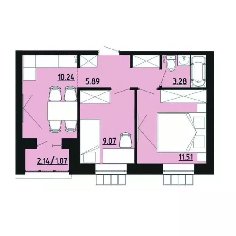 2-к кв. Челябинская область, Южноуральск ул. Строителей, 14 (41.1 м) - Фото 1