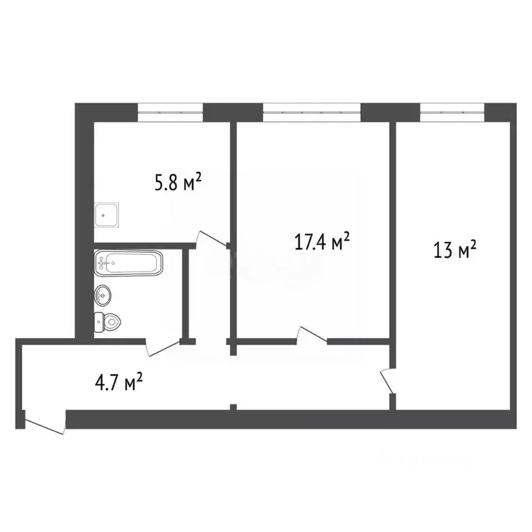 2-к кв. Красноярский край, Красноярск Свободный просп., 38 (43.8 м) - Фото 2