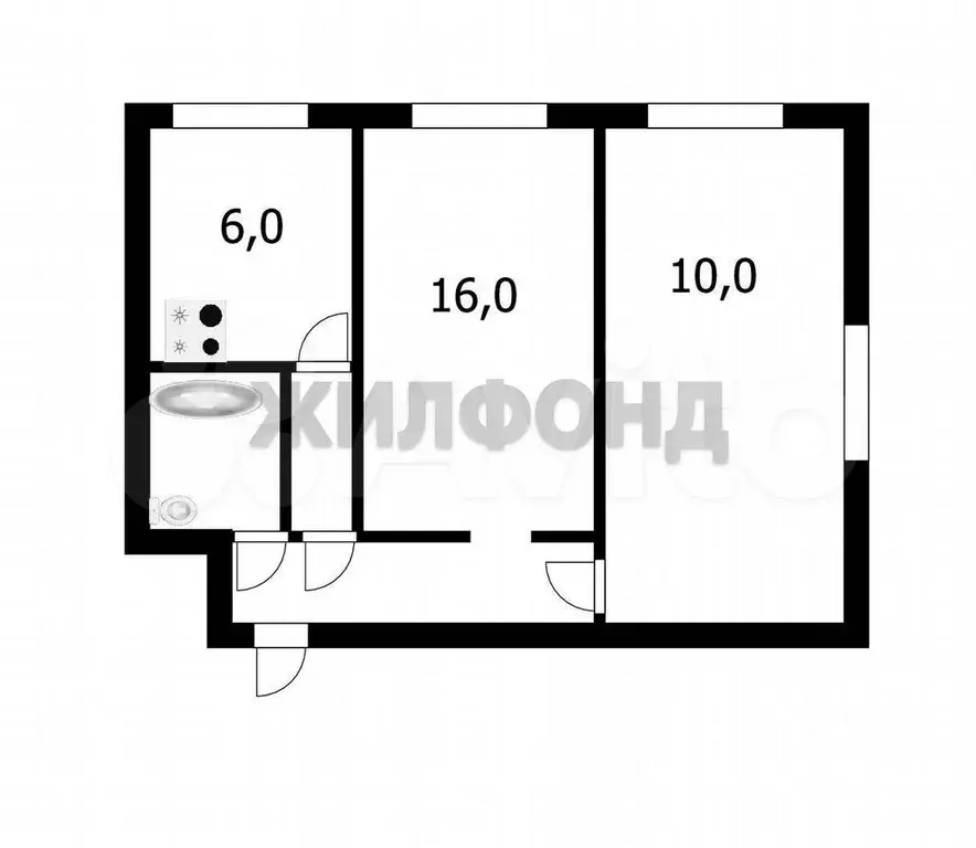 2-к. квартира, 39,1 м, 2/5 эт. - Фото 0