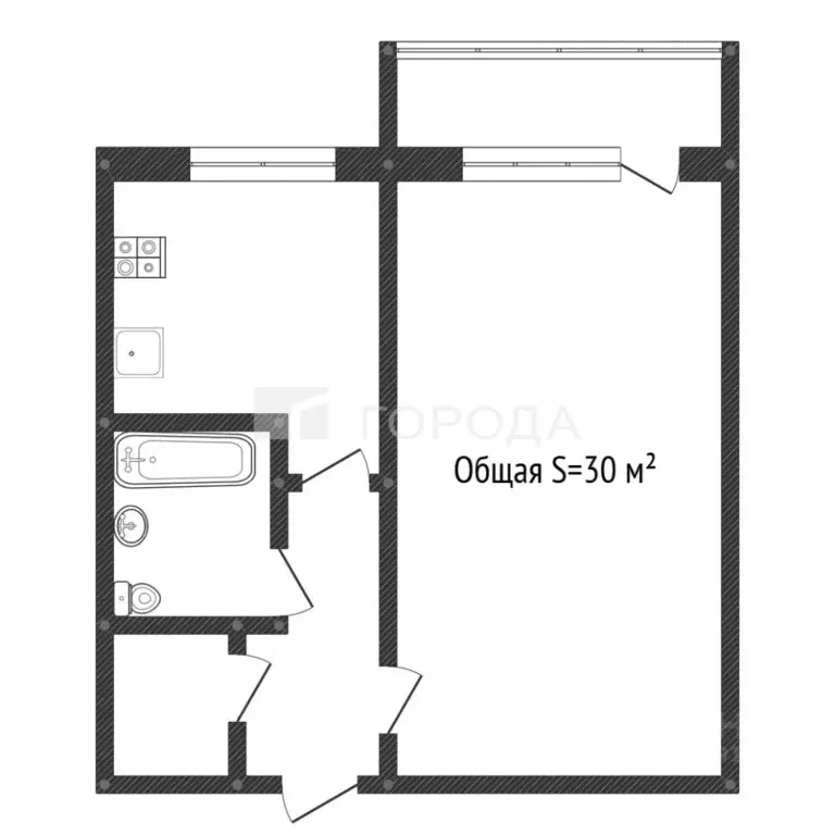 1-к кв. Алтайский край, Барнаул ул. Энтузиастов, 31 (30.0 м) - Фото 2