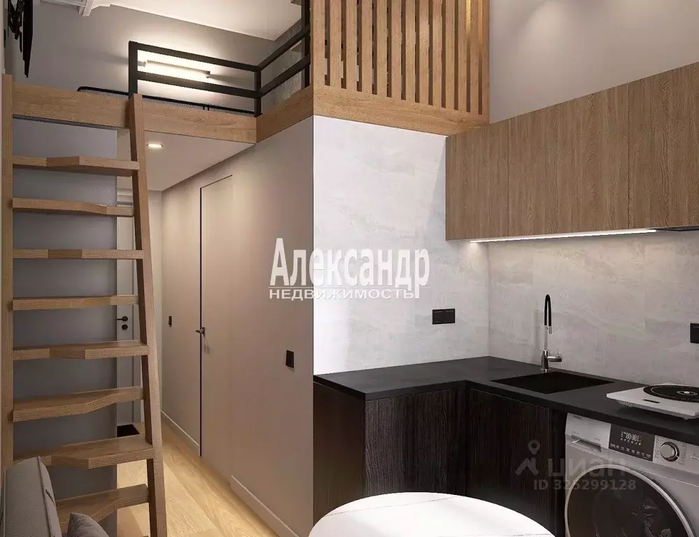 Студия Санкт-Петербург Клинский просп., 21 (19.0 м) - Фото 2