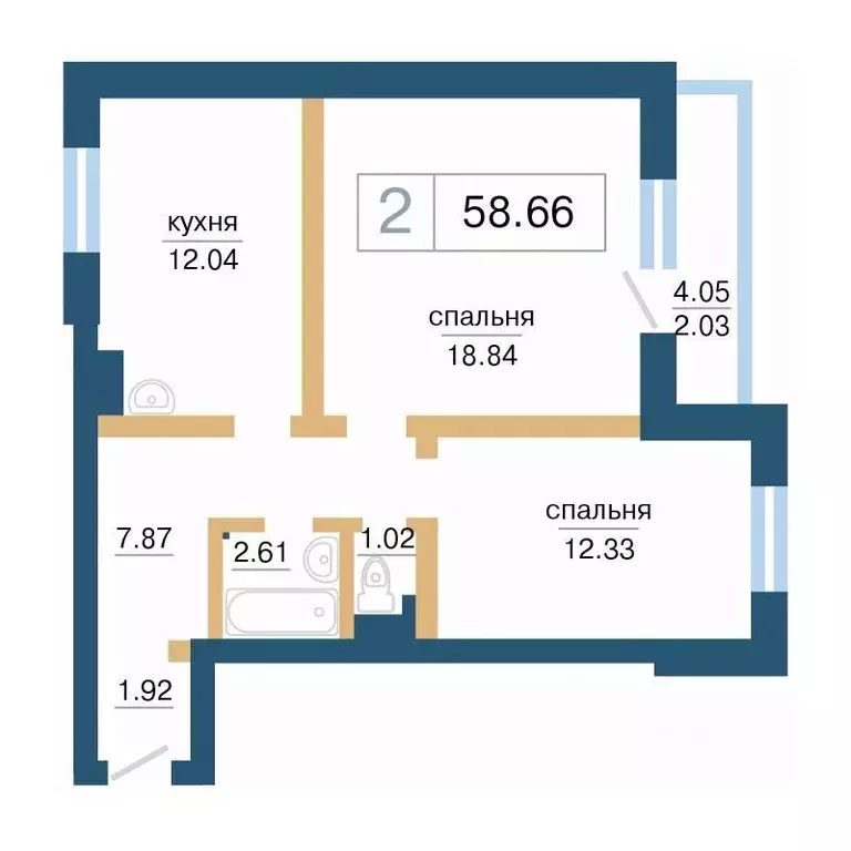 2-к кв. Красноярский край, Красноярск Нанжуль-Солнечный мкр, ... - Фото 1