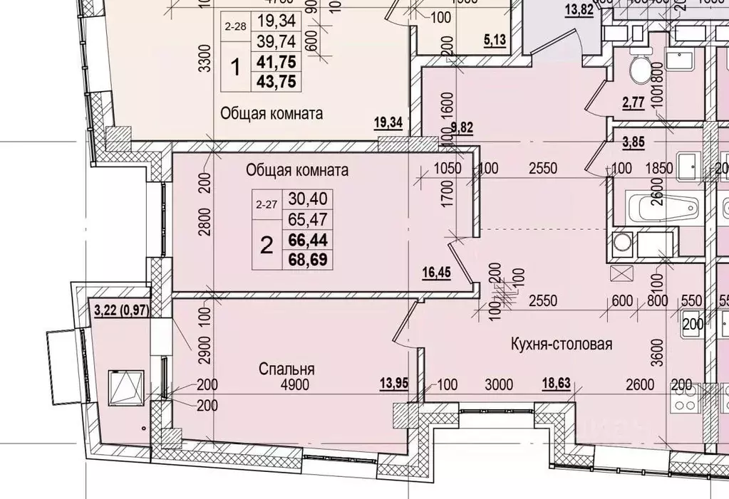 2-к кв. Саха (Якутия), Якутск ул. Чкалова, 47 (66.44 м) - Фото 1