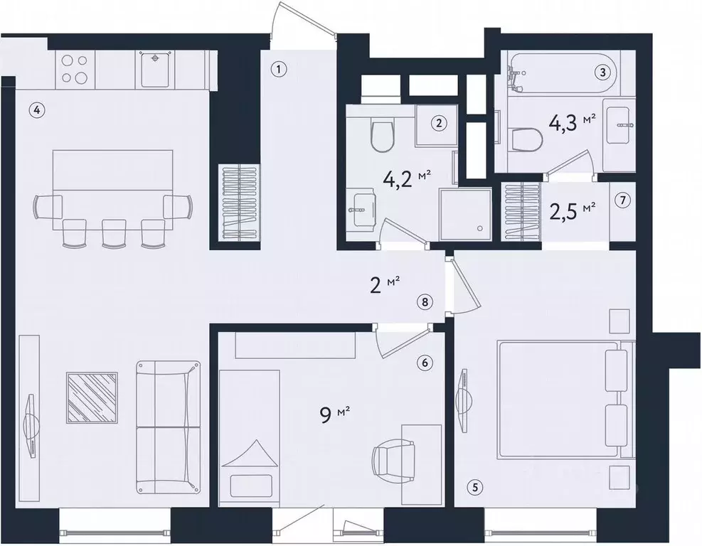 3-к кв. Москва Большая Филевская ул., 4 (65.0 м) - Фото 1