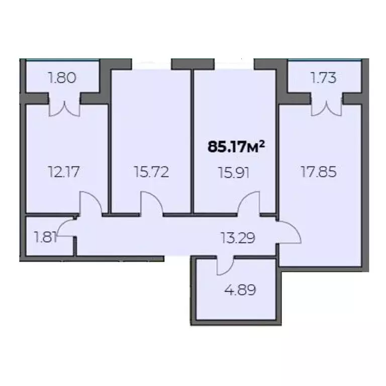 3-комнатная квартира: Адыгейск, ЖК Центральный Двор (85.17 м) - Фото 1