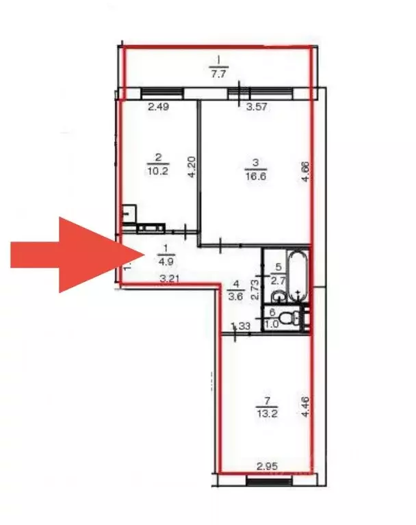 2-к кв. Томская область, Томск ул. Энтузиастов, 45 (52.2 м) - Фото 0