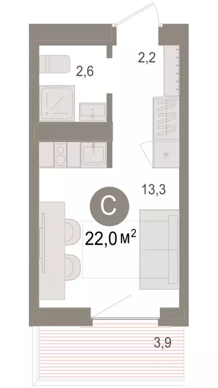 Квартира-студия: Новосибирский район, рабочий посёлок Краснообск, ... - Фото 1