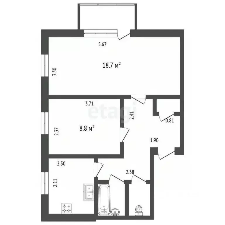 Комната Санкт-Петербург просп. Наставников, 45К5 (8.8 м) - Фото 1