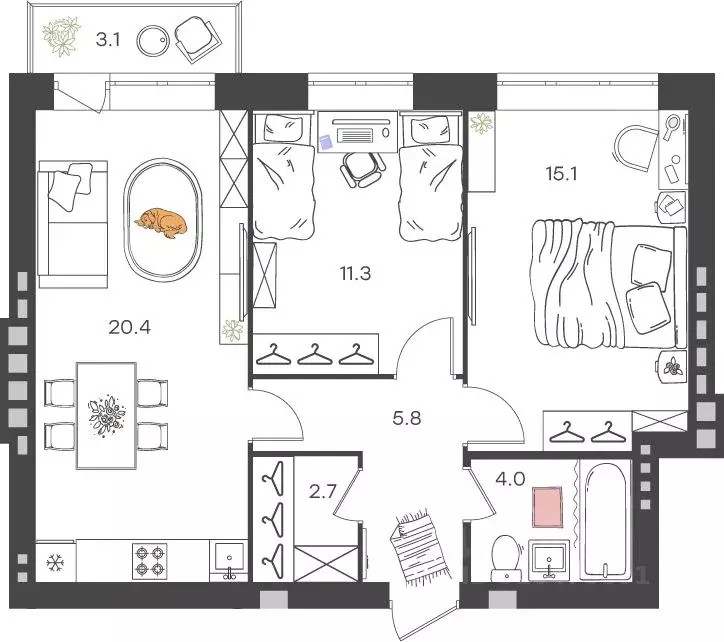 2-к кв. Нижегородская область, Нижний Новгород Культура с/пос, ул. ... - Фото 0