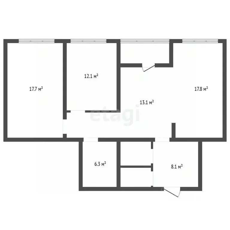 3-к кв. Воронежская область, Воронеж Краснознаменная ул., 57/4 (92.2 ... - Фото 2