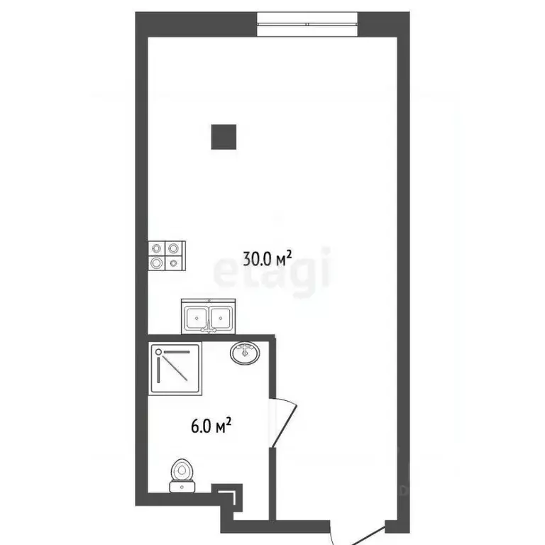 Студия Крым, Ялта ул. Киевская, 44 (35.5 м) - Фото 2