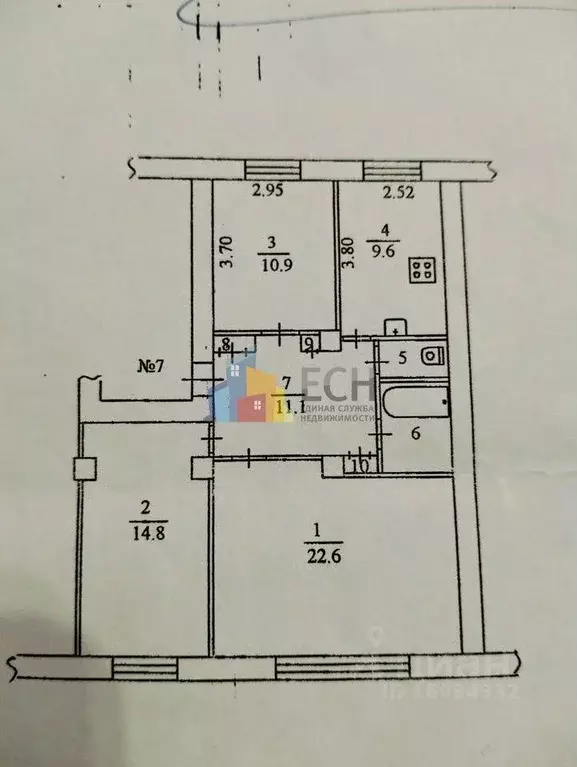 3-к кв. Тульская область, Тула ул. Болдина, 102 (76.0 м) - Фото 2