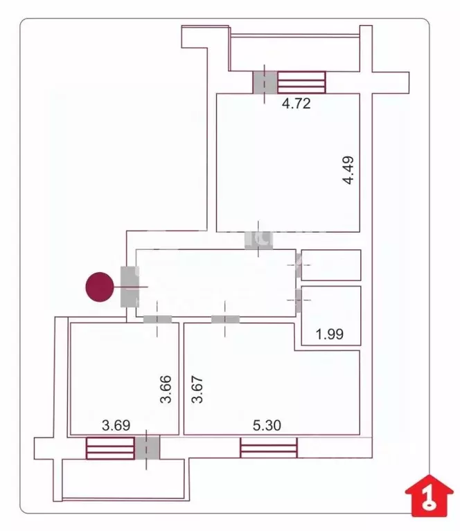 2-к кв. Омская область, Омск ул. Лукашевича, 3Б (70.2 м) - Фото 1