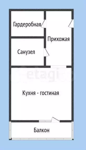 Квартира-студия, 33,1 м, 7/16 эт. - Фото 0