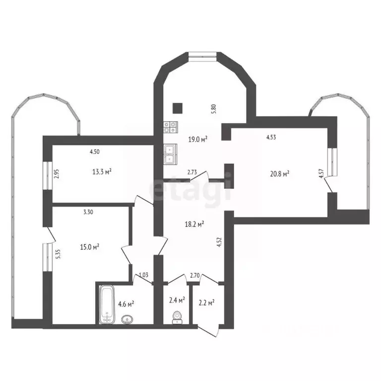 3-к кв. Забайкальский край, Чита Смоленская ул., 123 (93.0 м) - Фото 1