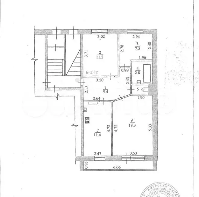 3-к. квартира, 64,8 м, 1/5 эт. - Фото 0