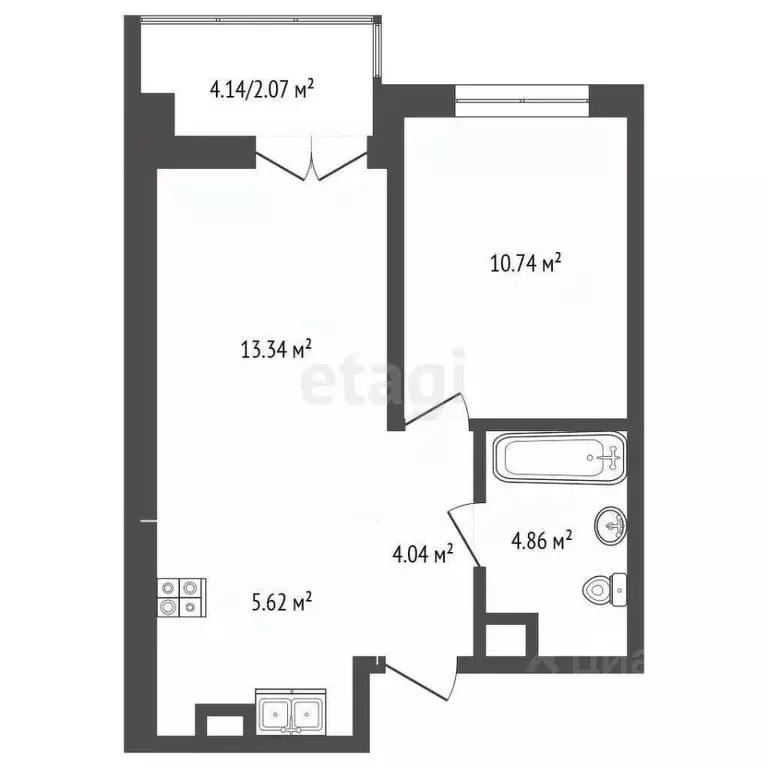 1-к кв. Ростовская область, Ростов-на-Дону ул. Текучева, 370/2 (41.0 ... - Фото 2