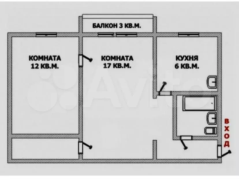 2-к. квартира, 50 м, 4/16 эт. - Фото 0