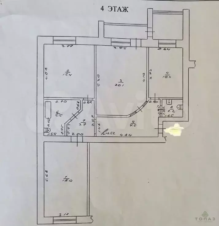 3-к. квартира, 85 м, 4/10 эт. - Фото 0