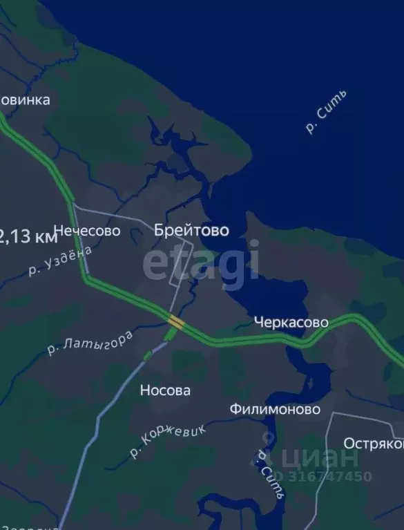 Участок в Ярославская область, с. Брейтово ул. Прозоровская, 14 (15.0 ... - Фото 0