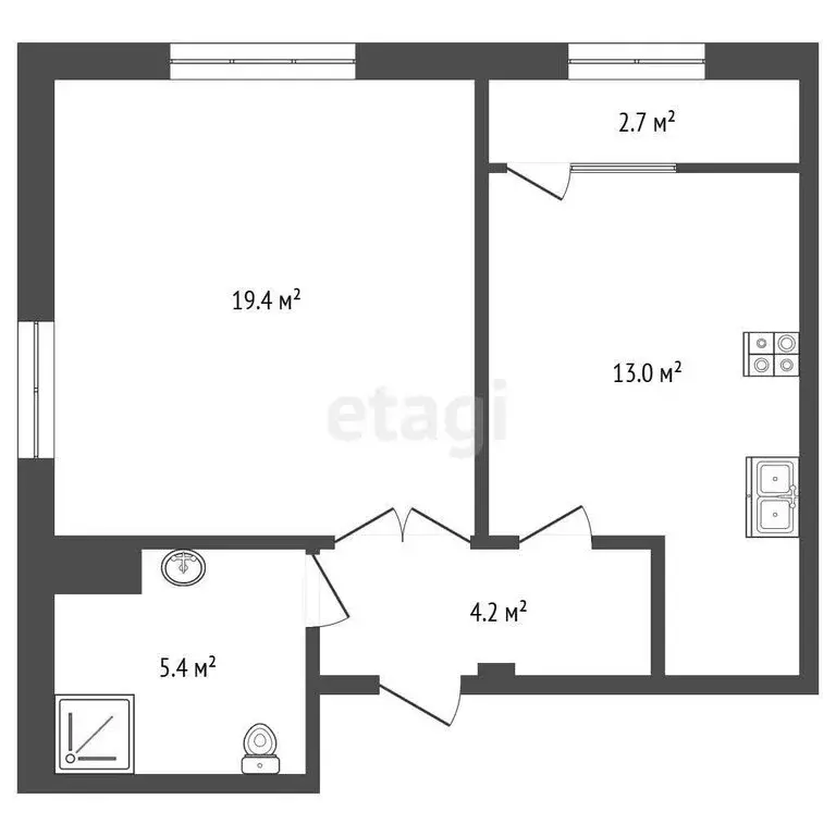 1-комнатная квартира: Новый Уренгой, район Южная Жилая Часть, ... - Фото 1