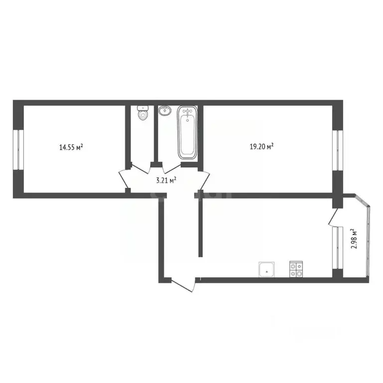 2-к кв. Тюменская область, Тюмень Кремлевская ул., 87 (66.1 м) - Фото 1