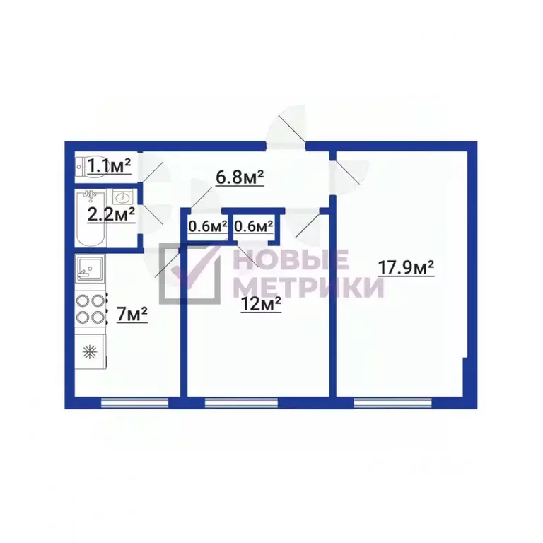 2-к кв. Санкт-Петербург просп. Кима, 4Б (48.8 м) - Фото 2