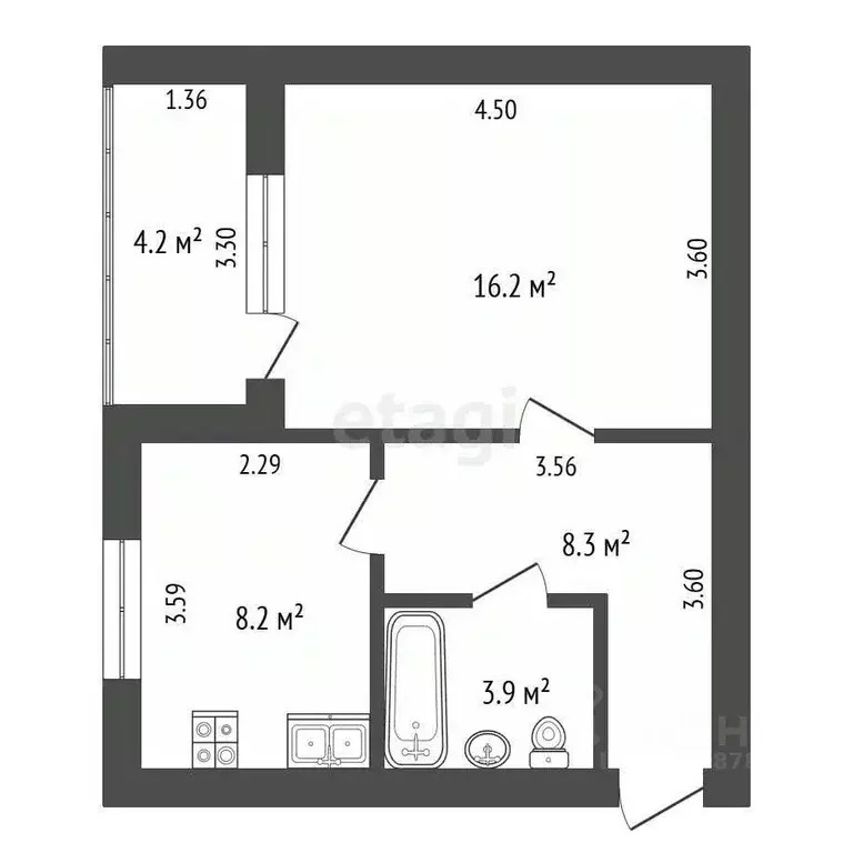 1-к кв. Ханты-Мансийский АО, Ханты-Мансийский район, д. Шапша ... - Фото 2