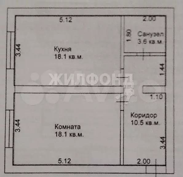 2-к. квартира, 50,3 м, 1/3 эт. - Фото 0