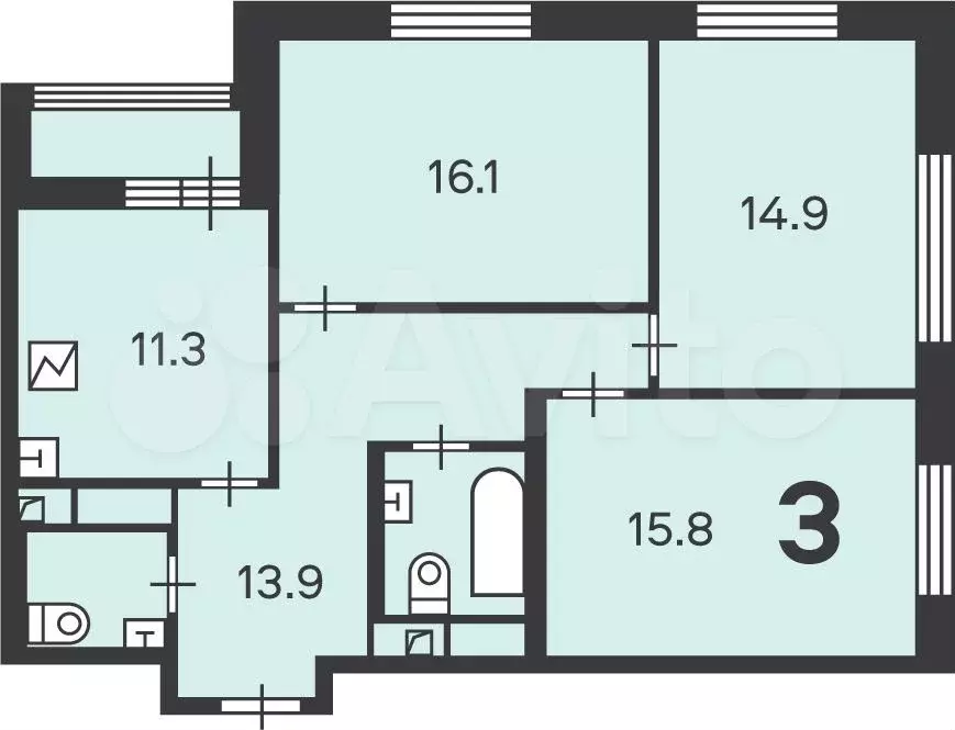 Аукцион: 3-к. квартира, 78,7 м, 2/29 эт. - Фото 0