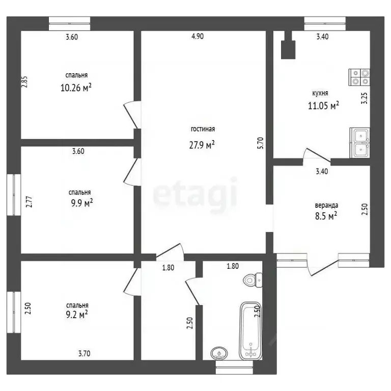 Дом в Вологодская область, Череповец Северсталь №2 СНТ, 619 (60 м) - Фото 2