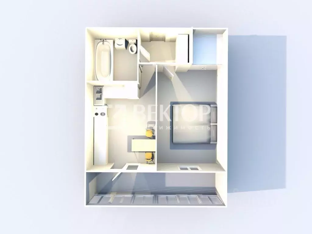 1-к кв. Костромская область, Кострома Самоковская ул., 2А (42.0 м) - Фото 2