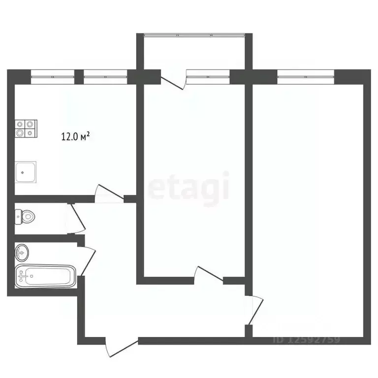 2-к кв. Тамбовская область, Тамбов ул. Максима Горького, 14/104 (64.4 ... - Фото 2