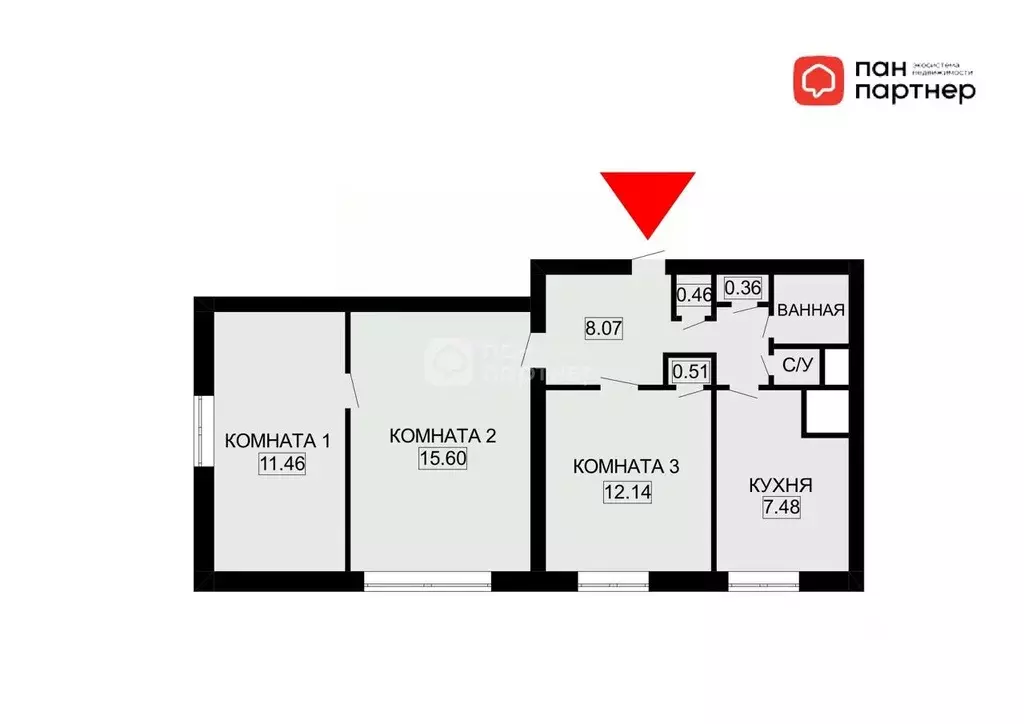 3-к кв. Санкт-Петербург просп. Маршала Блюхера, 25 (59.6 м) - Фото 1